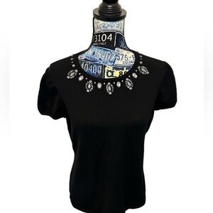 Antonio Melani Women’s Black Wool Sweater Size Large Jeweled Excellent condition